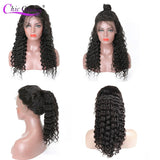 Deep Wave Lace Front Human Hair Brazilian 360 Pre Plucked With Baby Hair