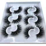 Six pairs natural false eyelashes 3D mink eyelash extension