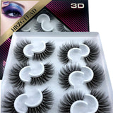 Six pairs natural false eyelashes 3D mink eyelash extension