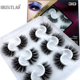 Six pairs natural false eyelashes 3D mink eyelash extension