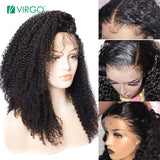 Afro Kinky Curly Wig Natural 1B Lace Front Human Hair